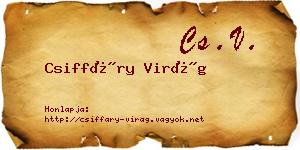 Csiffáry Virág névjegykártya
